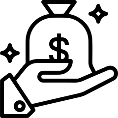 why is this important hand holding bag of money icon